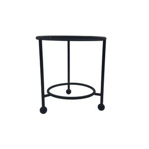 Small Black Metal Round Plant Stand Candle Holder5 Inch Diameter 5.5 Inch Tall